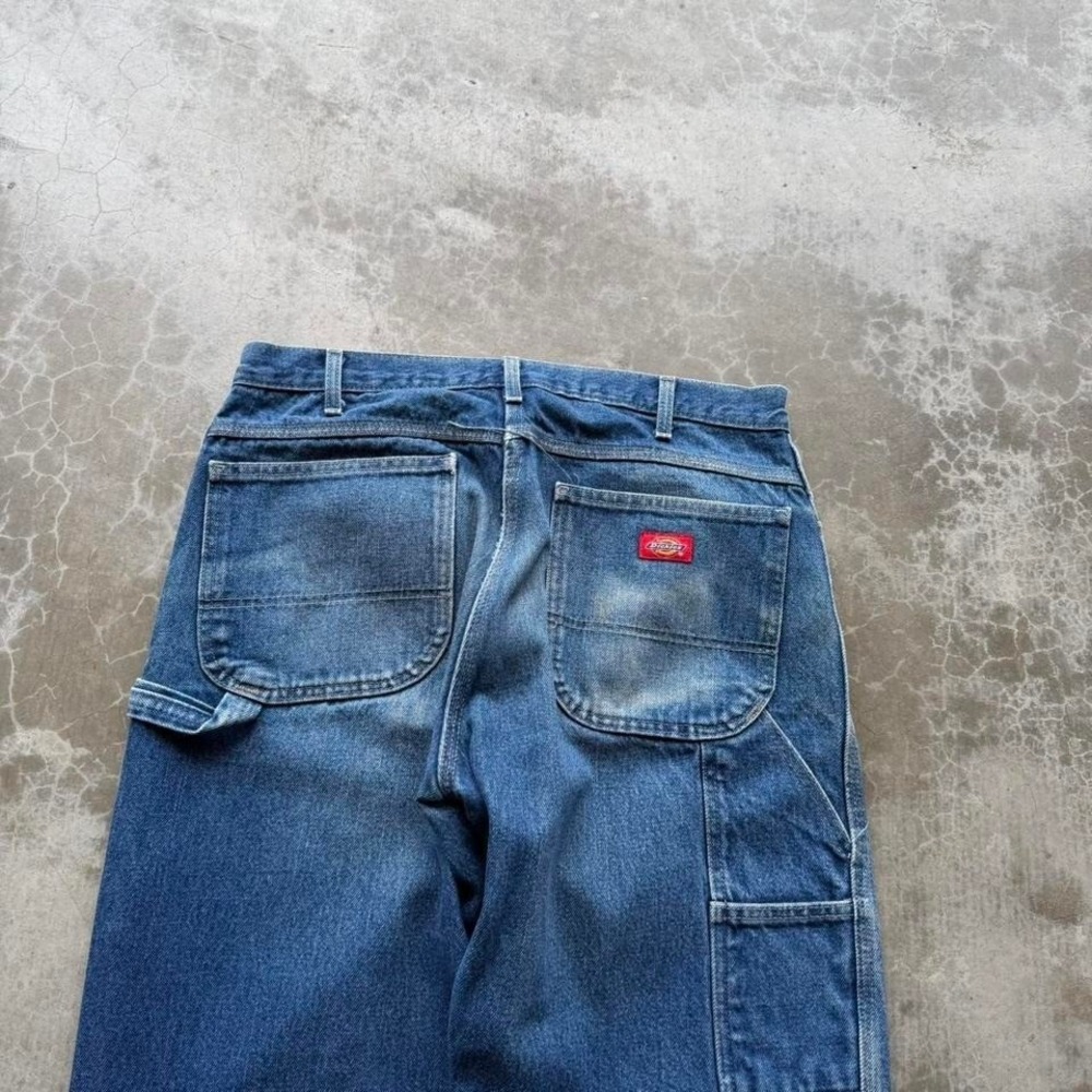 Vintage 90's Dickies Faded Blue carpenter heavy work denim jeans 34x31 - Picture 6 of 8